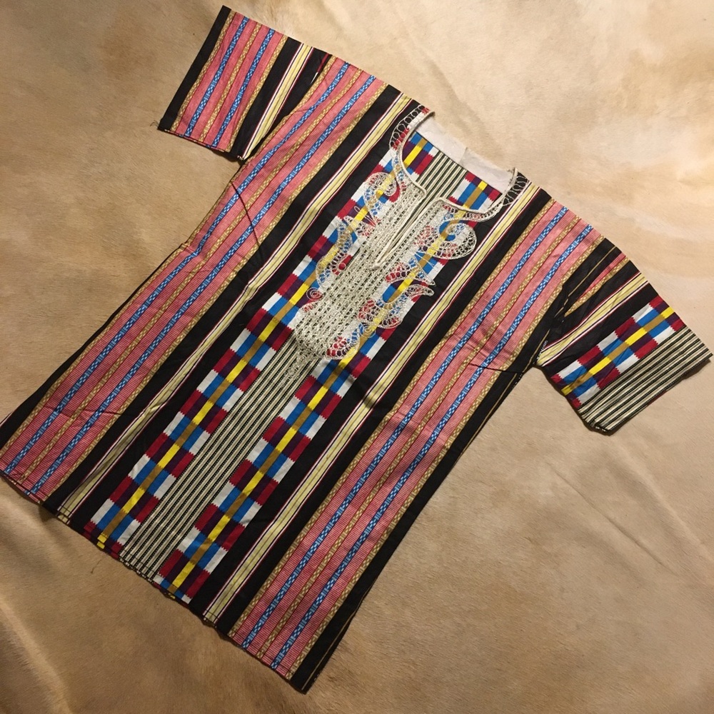Custom Made Embroidered Collar Dashiki